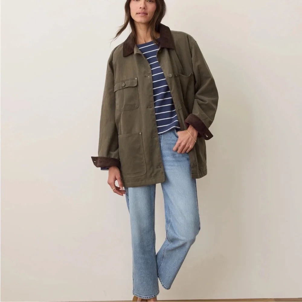 Marine Layer Khaki and Dark Brown Utility Jacket - worn ONCE - Picture 5 of 13